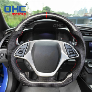 Cross-border exclusive application of 14-19 Corvette c7 carbon fiber steering wheel black perforated leather