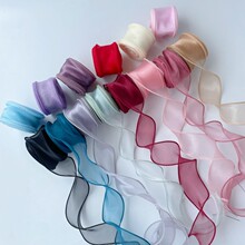鱼尾纱鲜花花束包装丝带礼物蛋糕蝴蝶结手工diy彩带大卷袋装现货