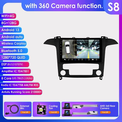 navigation large screen Android | DVD Navigation - with-360-camera-8128g-wifi4g-lte-version-7862-carplay-eight-core-9-inch-for-ford-ford-s-max-2007-2015