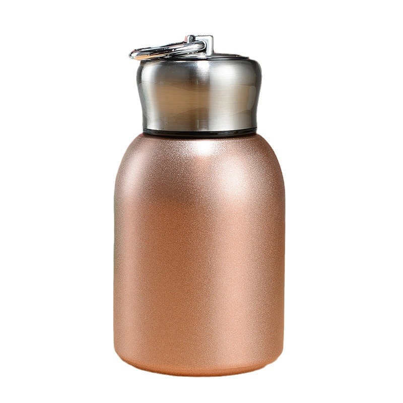 Nuevo anillo de elevación de acero inoxidable al vacío transfronterizo pequeña taza de calor gorda montada en el automóvil mini taza de regalo al por mayor