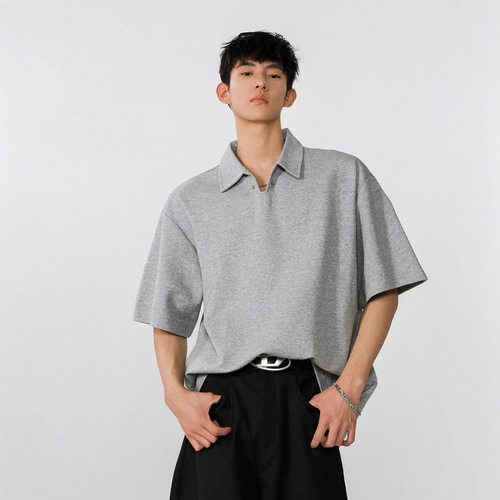 2025 Summer High-End Polo Shirt Short-Sleeve Men's Trend Brand Cool Style Loose Matchable Casual Half-Sleeve T-Shirt