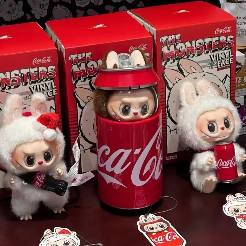 Popmartlabubu ギフトラブブビニールベビードール人形特別なトレンディなブラインドボックスコカ・コーラ|undefined