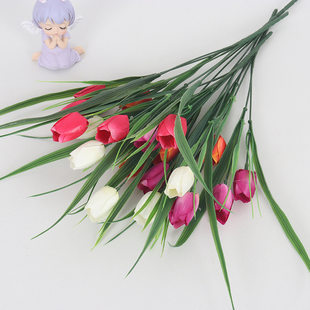 Simulated 5-head tulip bouquet small handful of flowers INS style home outdoor landscaping decoration fake flowers silk flowers manufacturer wholesale