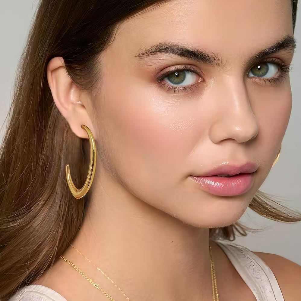 fashionable trend geometric earrings stainless steel