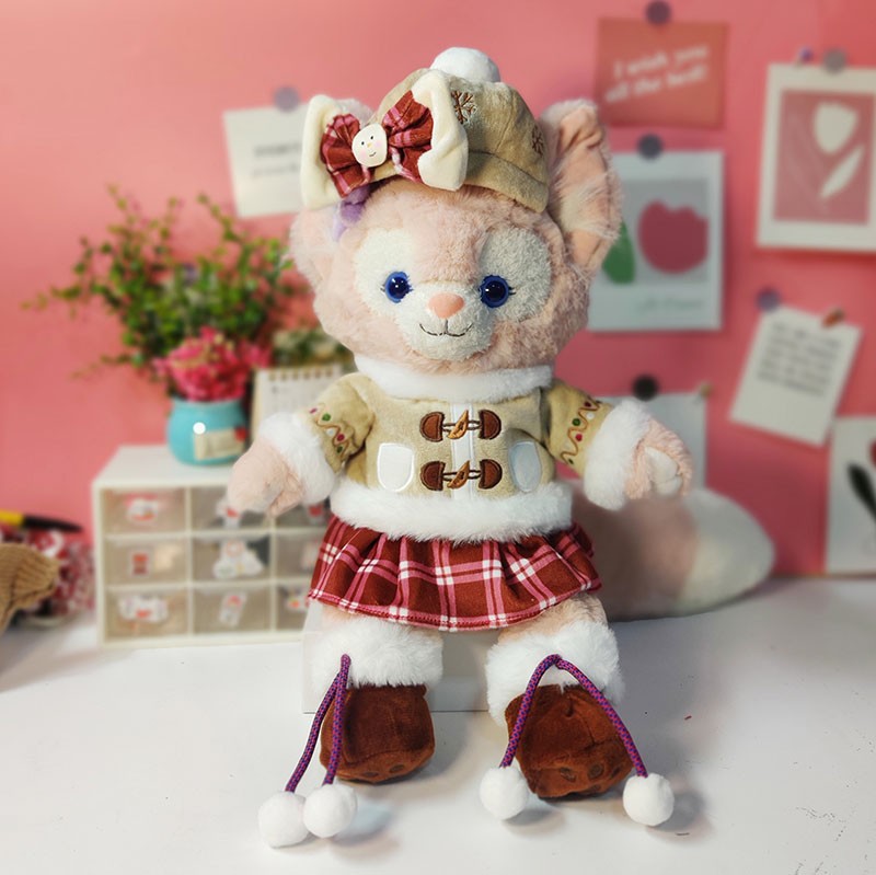 크리스마스 레드 체크 무늬 모자 세트