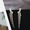 Fashionable brand zirconium, earrings, elegant silver needle, European style, wholesale