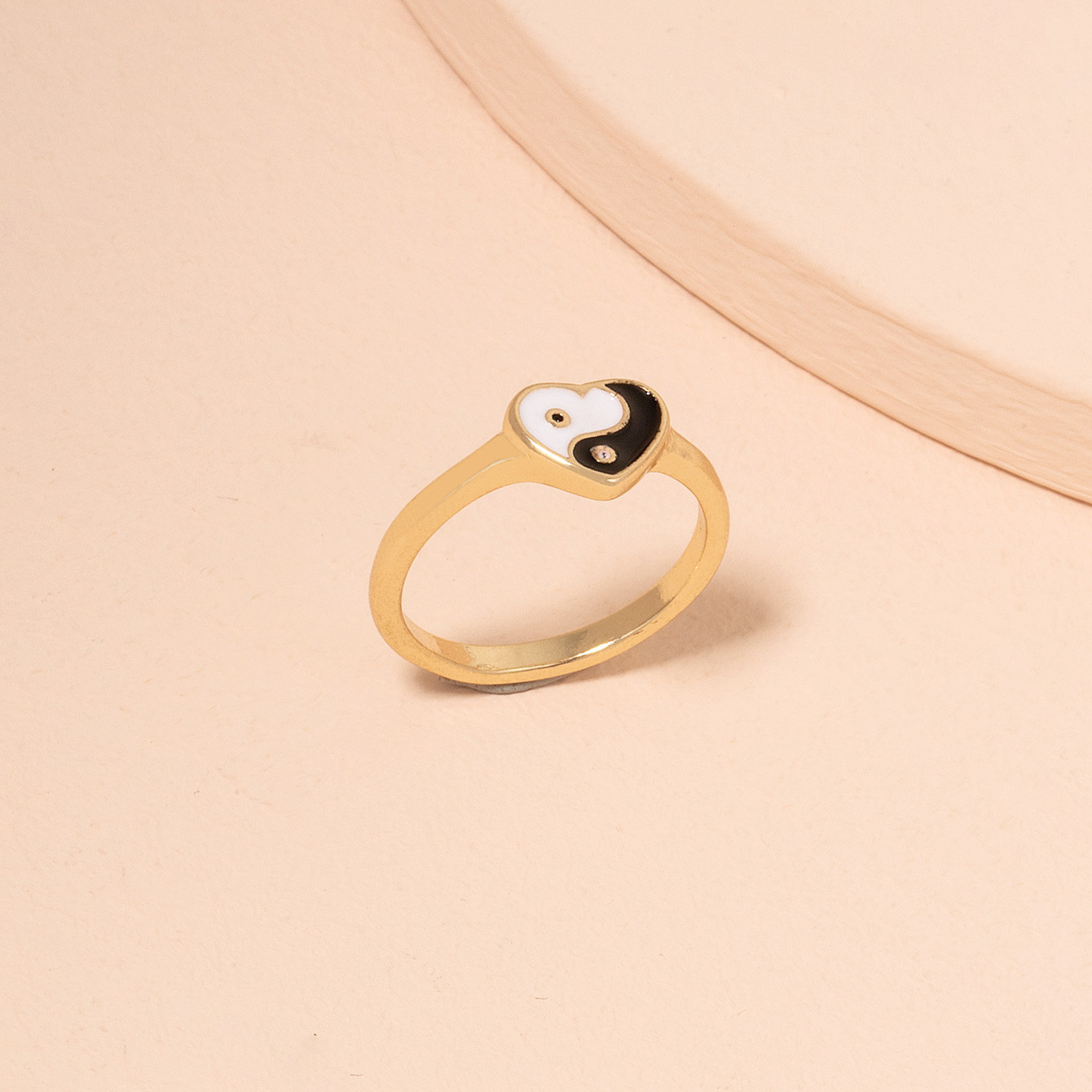 Korean simple fashion Tai Chi love ring