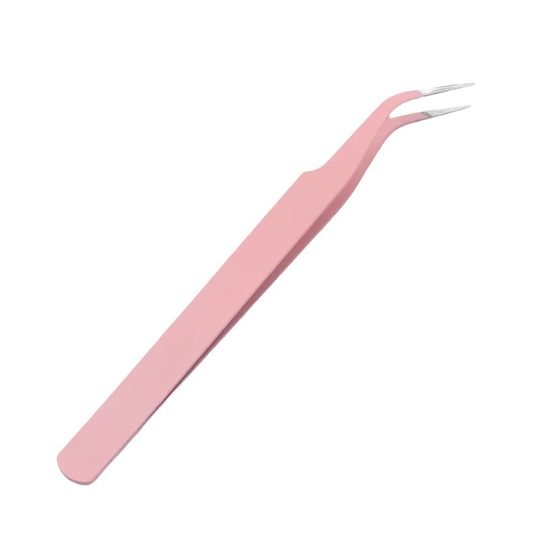Stainless steel curved flowering eyelash tweezers grafting false eyelash golden feather clip princess clip DIY nail art hand account tweezers