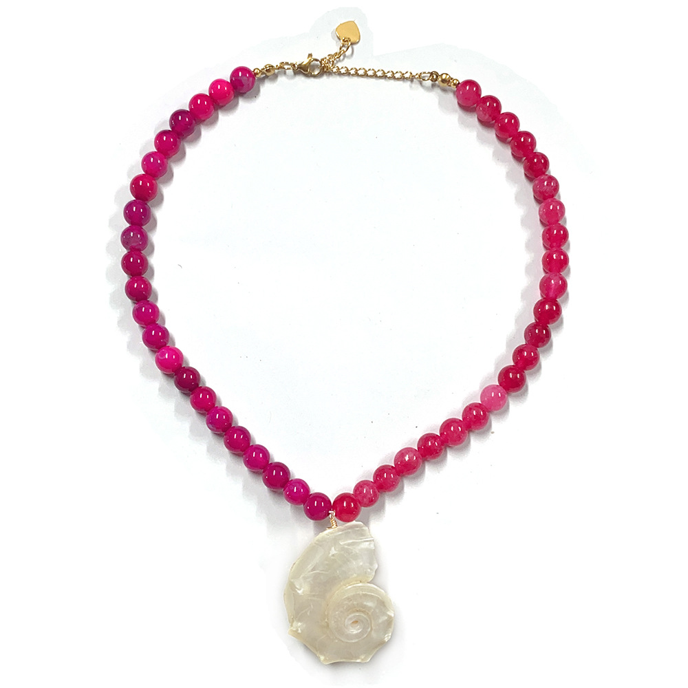 140g Weight Freshwater Pearl Pendant Material Pendant Necklace Classification Titanium Steel Chain Material 2 Pieces Per Pack Quantity Holiday, Daily Occasion Freshwater Pearl, Titanium Steel Material Shell Pattern Women's Gender Beaded Design Original Design Style Freshwater Pearl Titanium Steel Original Design Beaded Shell Pendant Necklace 2