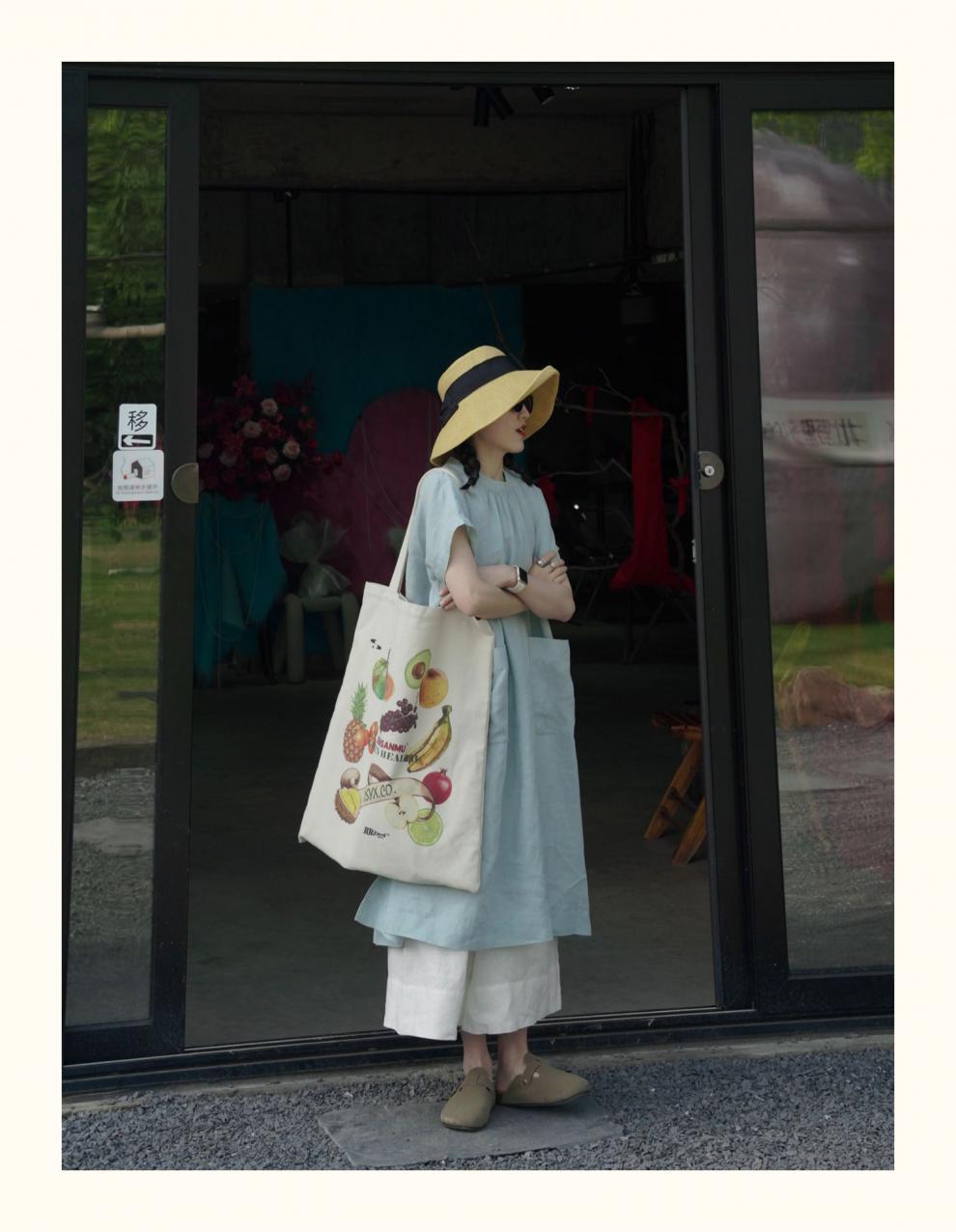 2024 Summer New Japanese French Elegant Lazy Large Pocket Round Neck Dress Artistic Style Long Robe_ecoleips.com
