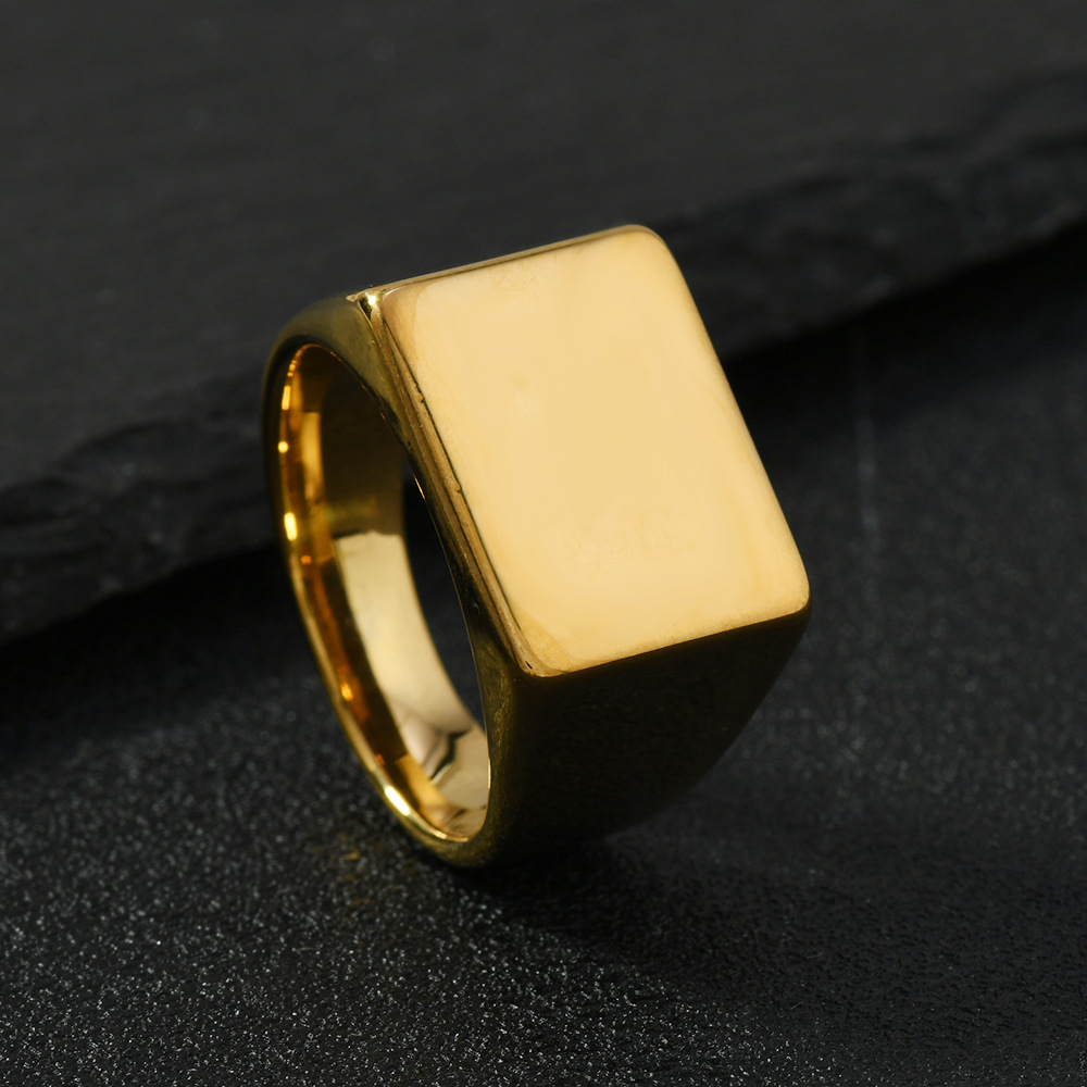 Holiday Occasion 304 Stainless Steel Material Customization Laser Engraving, Solid Color Pattern Simple Style Customization Laser Engraving Solid Color 304 Stainless Steel Plating Men's Rings Punk Rings