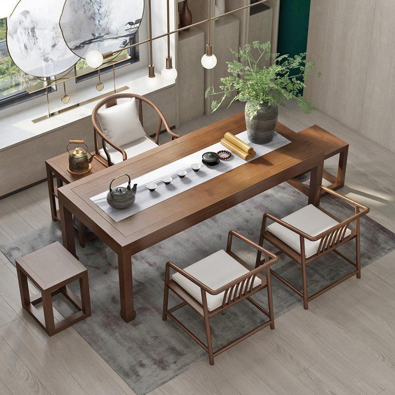 新中式成套实木茶桌简约家用客厅喝茶泡茶桌办公室会客茶桌椅组合