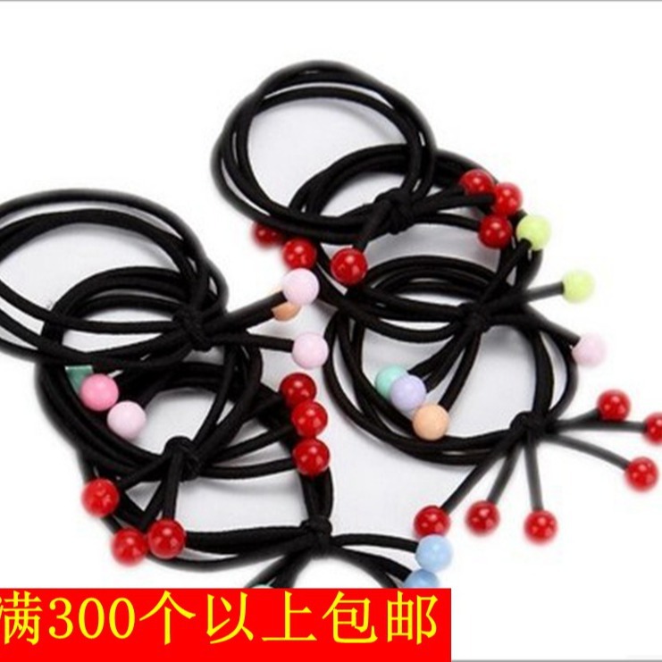 韩版热卖三合一打结发绳蝴蝶结发圈黑色高弹力皮筋头绳厂家直销