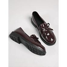�羳Women's Classical Solid Color Bow Decorated Loafers
