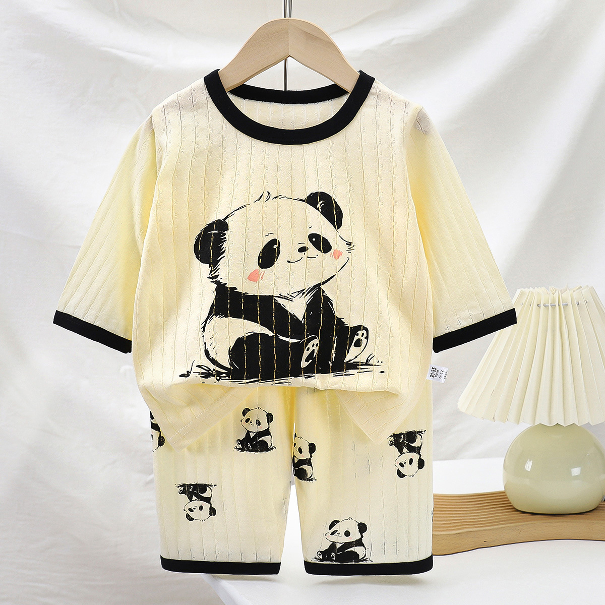 Set de ropa de hogar infantil algodón de verano pijama de niño de verano siete mangas de dos piezas de ropa de aire acondicionado de niñas ropa infantil image 4