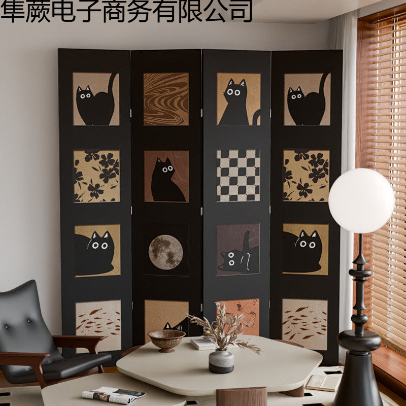 French-Style Retro Screen Partition for Living Room, Office Entrance Decoration, Foldable High-End Mobile Folding Screen