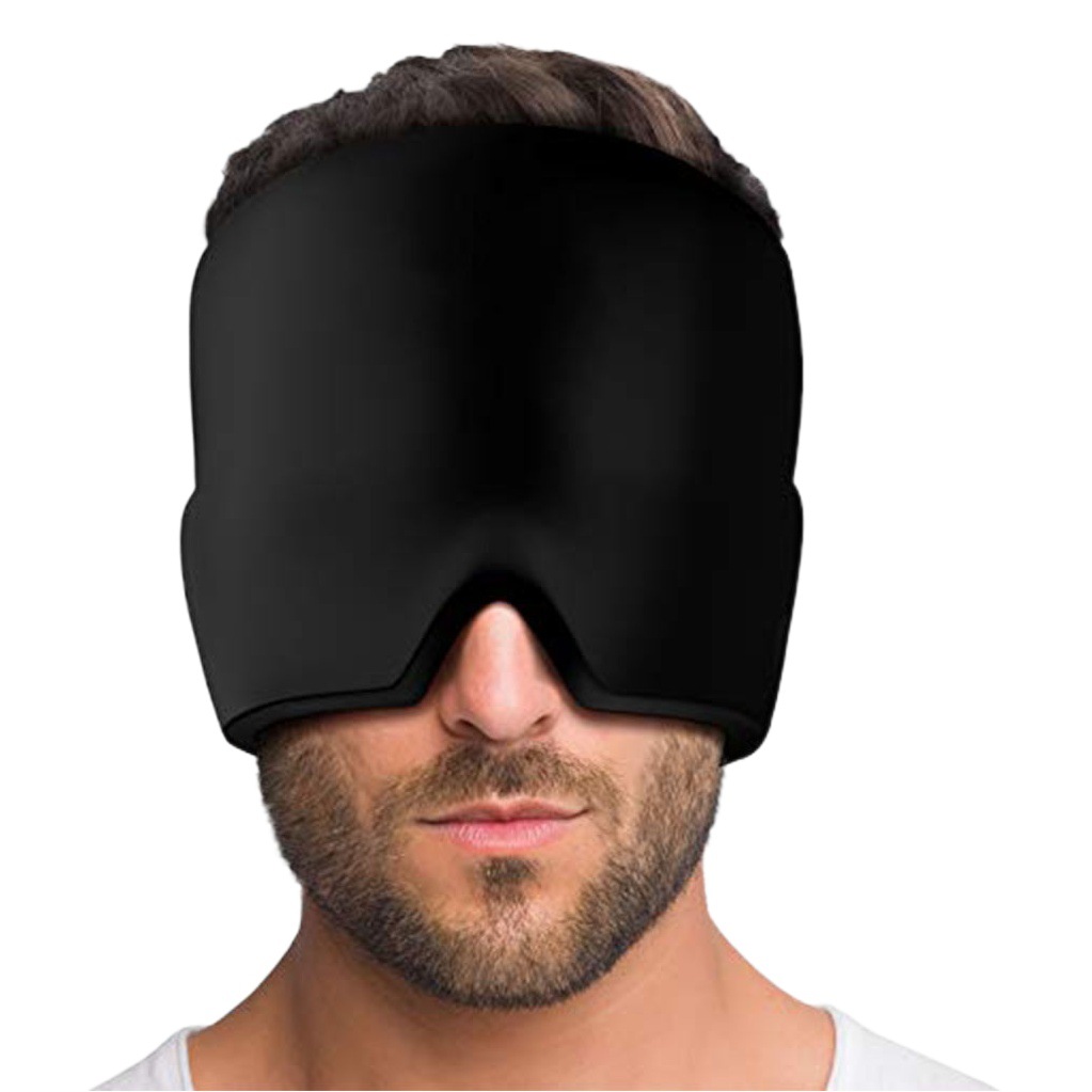 Sombrero de alivio de migraña cubierta de cabeza de compresa de hielo compresa fría bolsa de hielo gel máscara de ojos cubierta de cabeza de condensación bolsa elástica