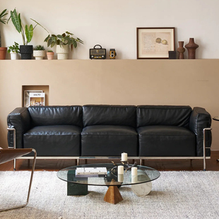 Lc3 Leather Sofa Cassina Le Corbusier Mid-Century Style Designer Living Room Retro Style Italian Normcore Sofa