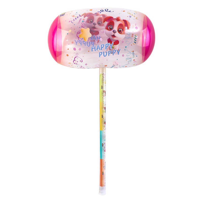 Martillo inflable transparente grueso con luz para niños, juguete de PVC para puestos nocturnos