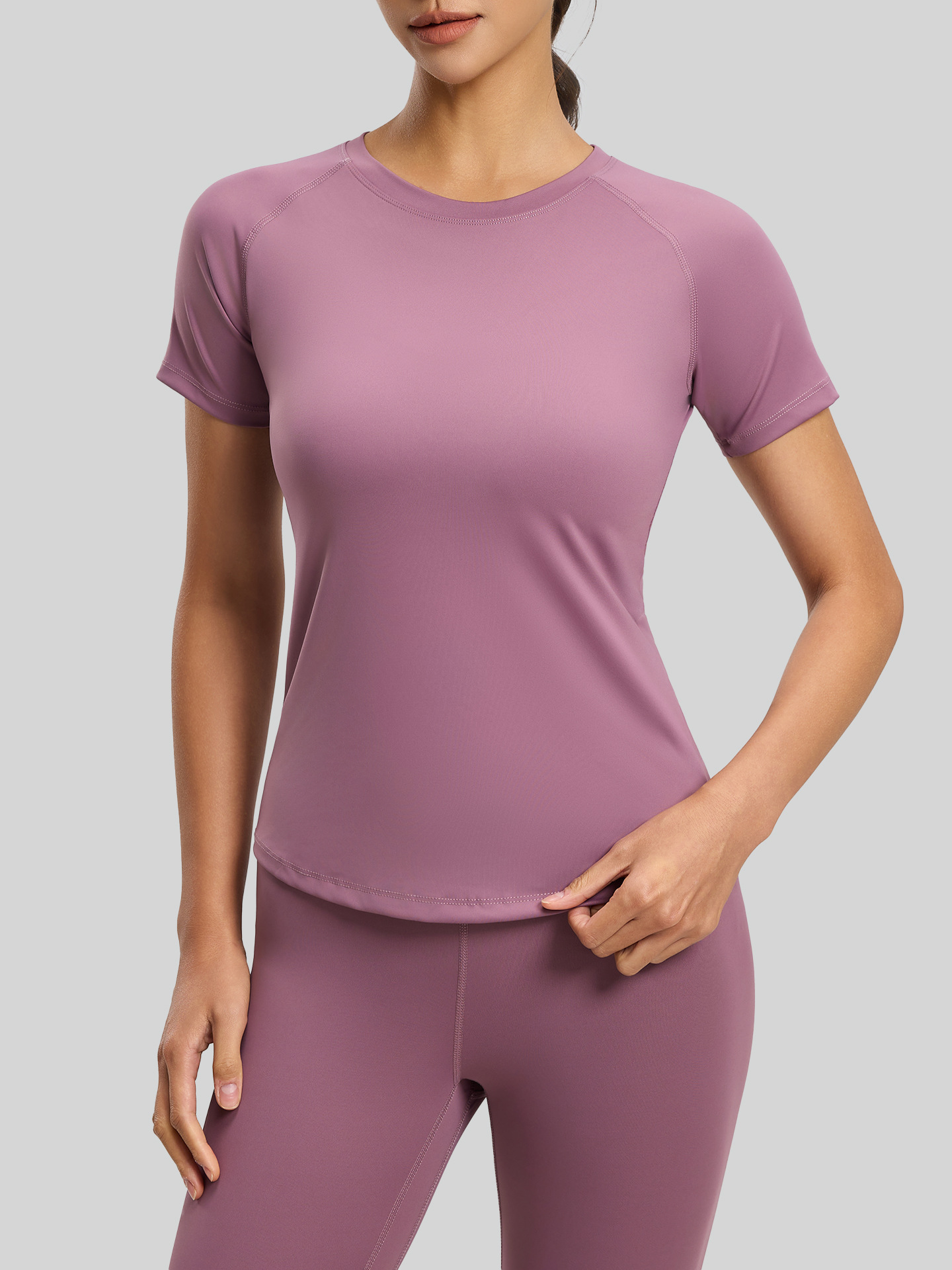 Camiseta Deportiva de Yoga de Manga Corta Juyitang para Comercio Exterior, Ropa Deportiva Transpirable que Realza el Busto para Mujer