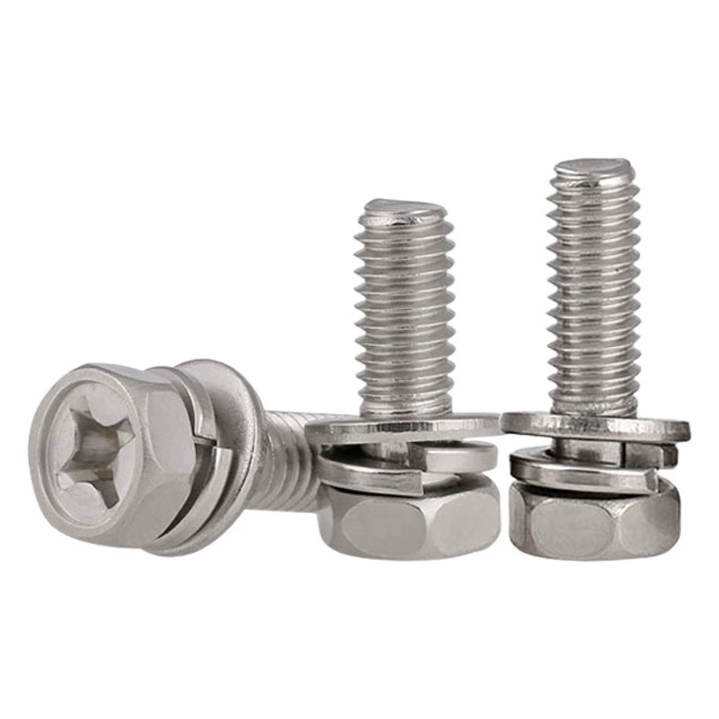 GB9074.13 Крест с шестигранной головкой Винт с шестигранной головкой из нержавеющей стали 304 Три комбинированных болта M4-M10