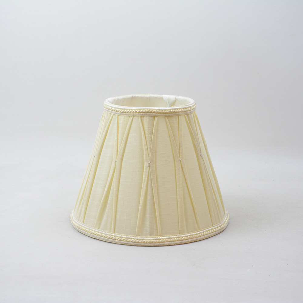 [Xianfan] Lino bordado encaje DIY impresión pastoral chica lujo luz clásica corte E27 lámpara de mesa paño pantalla
