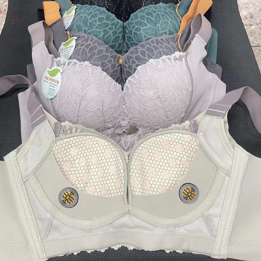 Nuevo sujetador de alta calidad de moda de encaje jacquard transpirable ajustable confortable tipo de botón múltiple tipo de ropa interior de mujer