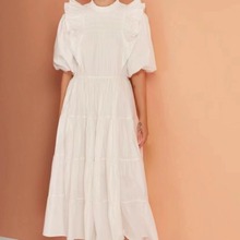 欧货重工法式复古高端白色衬衫连衣裙女夏季高级感长裙显瘦显高女