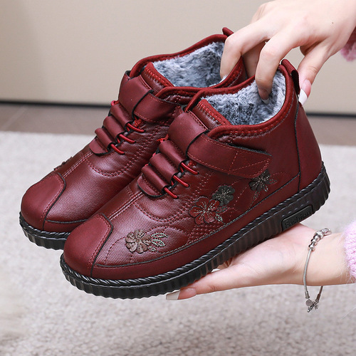 New cotton shoes for women's winter warmth and velvet middle-aged and old mother shoes for thick waterproof warmth grandma cotton shoes
