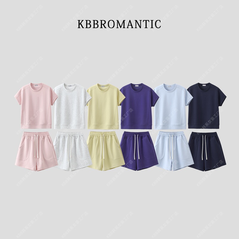 Summer Korean-Style Dopamine Mamba Cotton Drawstring Short-Sleeved Shorts Set 191 Summer Korean-Style Dopamine Mamba Cotton Drawstring Short-Sleeved Shorts Set 191