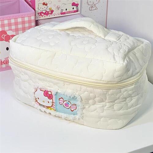 Cute cat cosmetic bag, girly heart, large capacity storage bag, student portable travel toiletry bag, portable storage bag