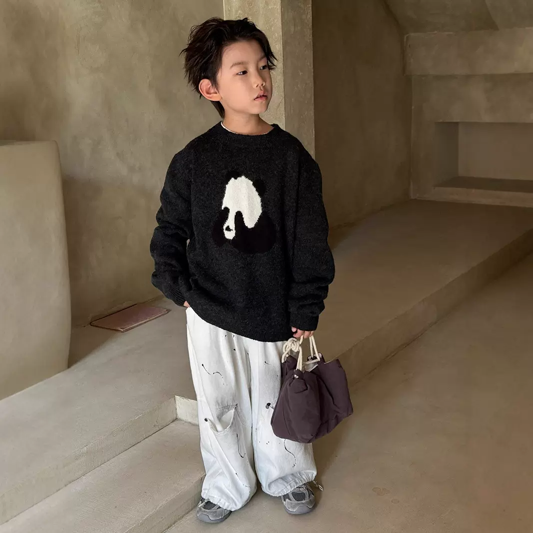 儿童卡通毛衣2025早秋冬款男女童设计感小众内搭打底针织衫上衣潮