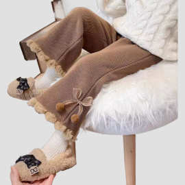 女童加绒裤2026秋冬儿童秋冬季宝宝加厚休闲洋气新款裤子喇叭裤