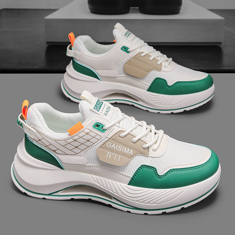 Zapatos de hombre 2025 nuevos zapatos deportivos para estudiantes zapatos casuales transpirables de malla zapatos de moda de suela suave 45 zapatos para correr al aire libre de gran tamaño