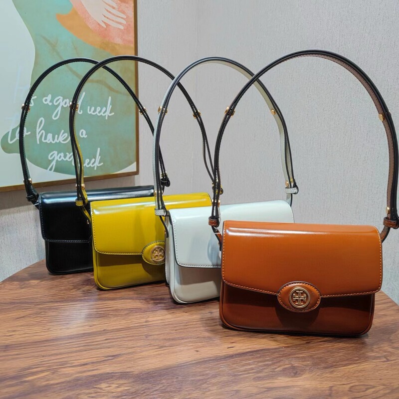 TB Tofu Bag Presbyteria Patent Leather Underarm Bag All-match Shoulder Crossbody Cowhide Small Square Bag Flip Magnetic Buckle Messenger Bag for Women