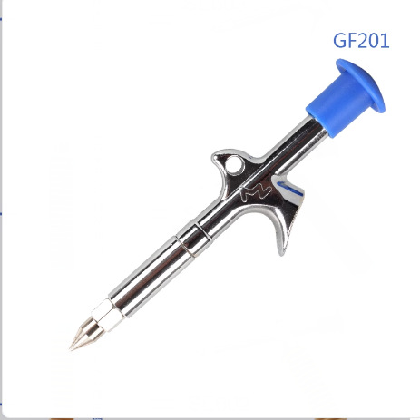 日本AZ迷你黄油枪注油器手动小黄油枪润滑脂GF201蛇腹管尖头油嘴