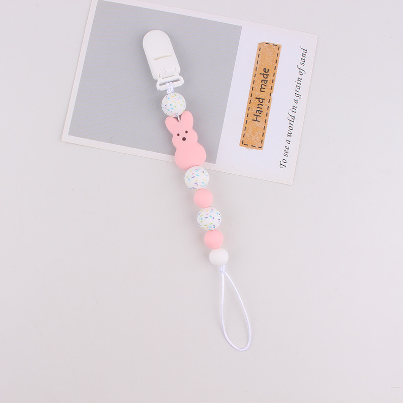 Transfronterizos bebés tetas de tetas cadena Pascua anti-perder cadena juguetes para bebés calmante goma de diente anti-caída cuerda