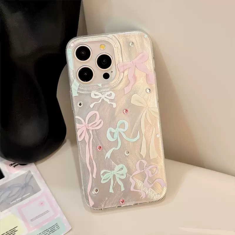 Совместимый с Apple iPhone 16 чехол для телефона с бантом, чехол