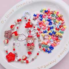 アクリルペイントかわいい XX 多用途スペーサービーズストレートホールルースビーズ diy 携帯電話チェーンキーホルダージュエリーアクセサリー材料