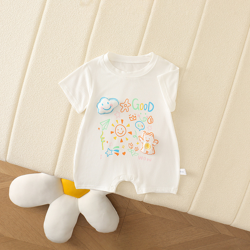 흰색 (3 차원 구름 짧은 소매 결합)