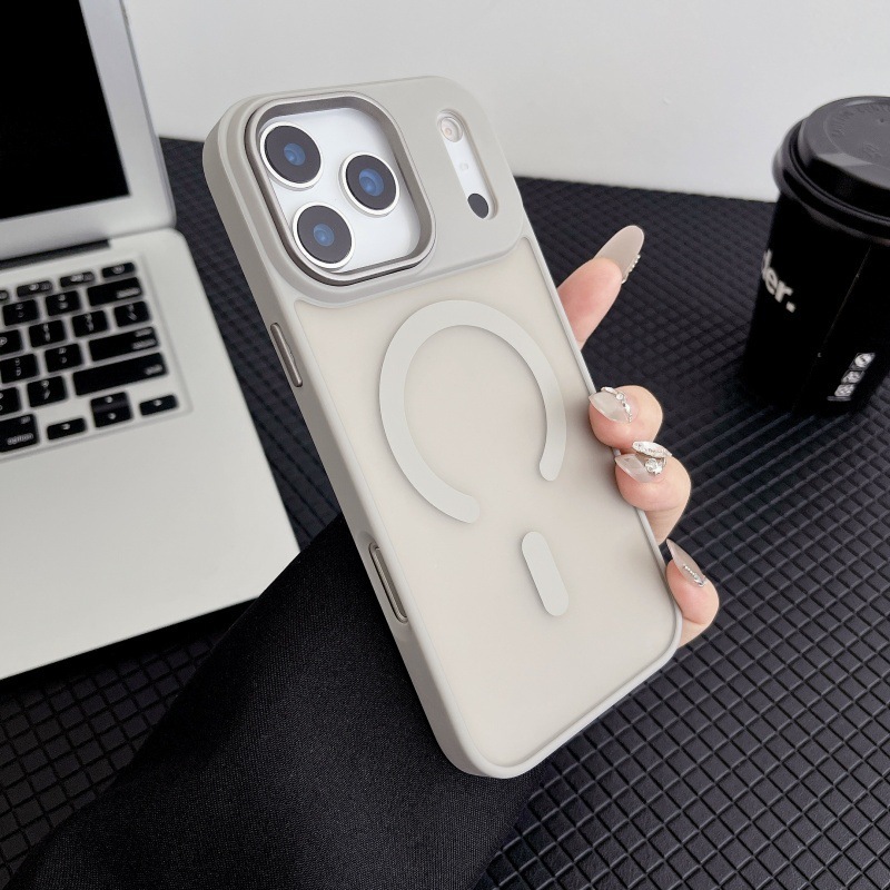 肤感半透磁吸大孔磨砂适用iphone17苹果16手机壳15情侣防摔14全包|undefined