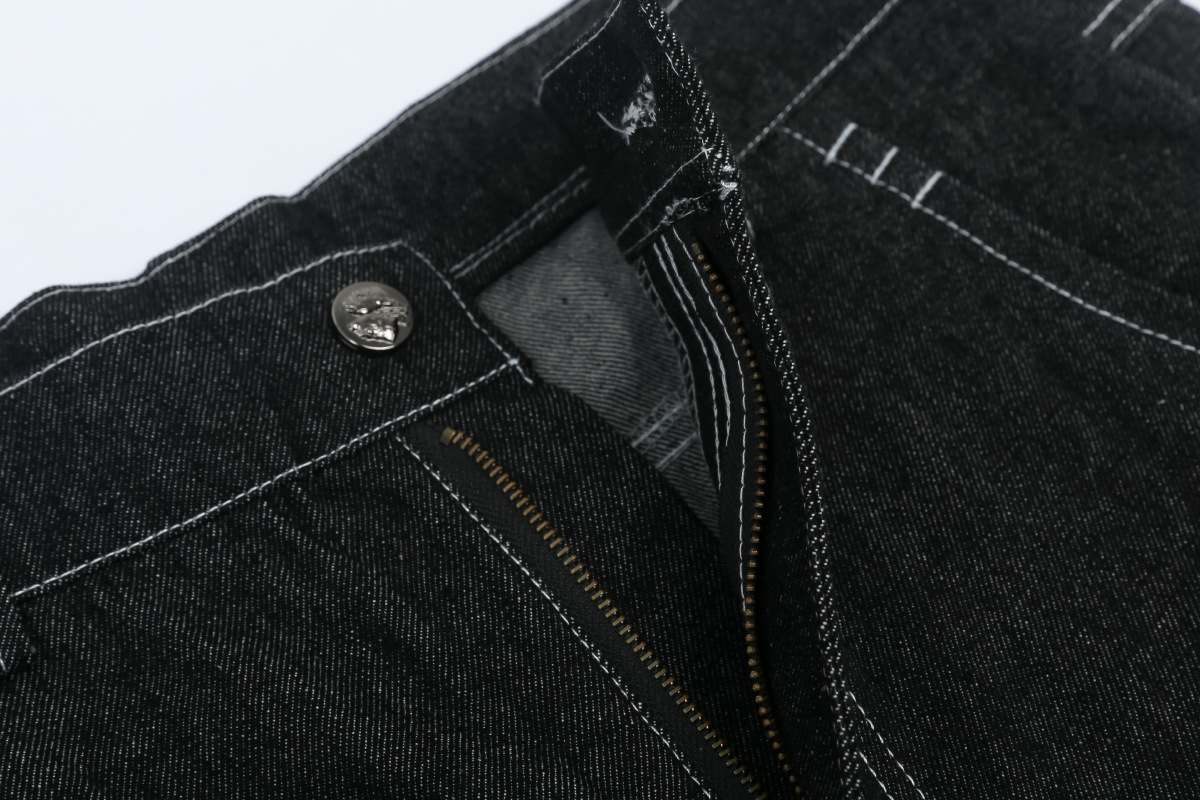 Herr denim shorts chicano stil med blomsterbroderi_voghion.com