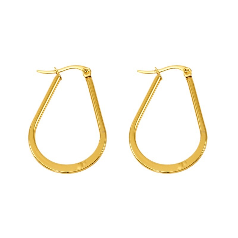 Pendientes de acero inoxidable en forma de U transfronterizos europeos y americanos, botones de oreja de todo fósforo, pendientes geométricas de temperamento de todo fósforo, mujeres