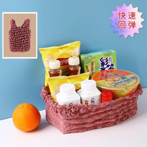 New trendy pop-up magic foldable bag, Japanese and Korean pleated bubble bag, multi-functional large capacity elastic shopping bag for wholesale.