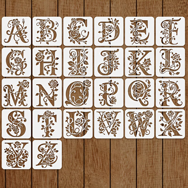 Трансграничная Amazon 26 цветов, цифры и буквы, рисунок, вырезанный шаблон, тема «сделай сам», настенная живопись для домашних животных, струйная печать