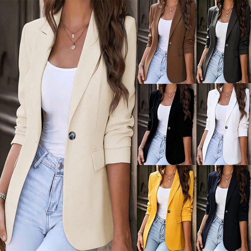2026 Spring New White Blazer for Women, Stylish Design for Petite Figures, Professional and Slim-Fit Casual Suit 2026 Spring New White Blazer for Women, Stylish Design for Petite Figures, Professional and Slim-Fit Casual Suit