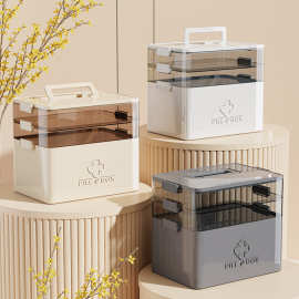 家用医疗箱大容量多层便携式带提手药箱儿童药品箱诊所专用急救箱