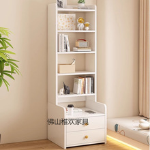 实木书架床头柜卧室加高多功能床边柜简约现代小户型储物架置物架