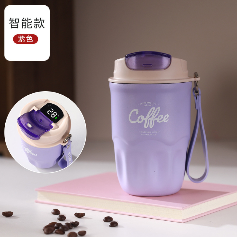 コーヒーカップ陶磁器316ステンレスネット赤プレゼント高颜値保温カップ携帯付きカップサブネット赤カップ|undefined