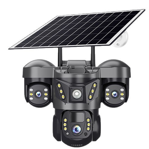 ソーラーカメラ V380Pro 屋外 3 レンズ 3 ビュー 6MP ピクセル WiFi ソーラーカメラ|undefined